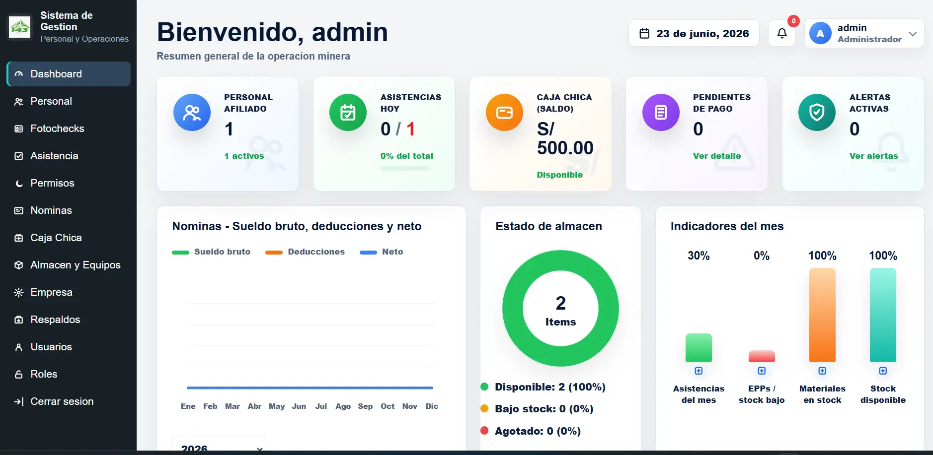 Sistema de Gestión de Personal y Operaciones
